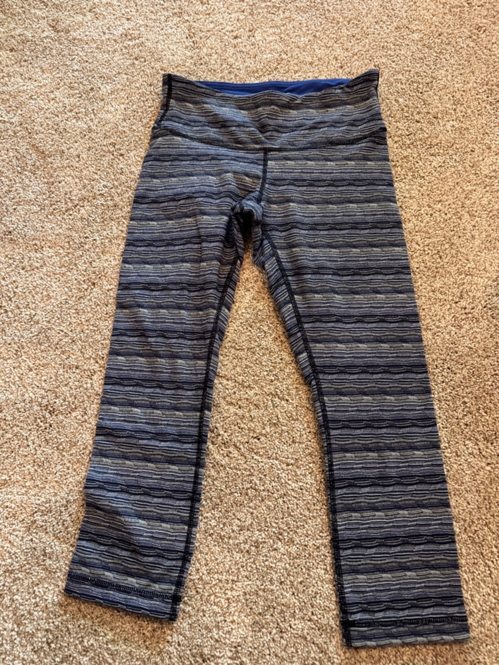 lululemon athletica Women's Gray Patterned Stretch Leggings
